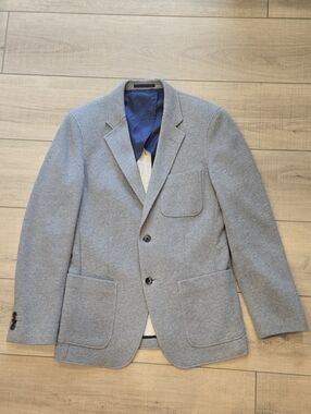 Frank & Oak Light Gray Wool Sport Coat with Navy Lining